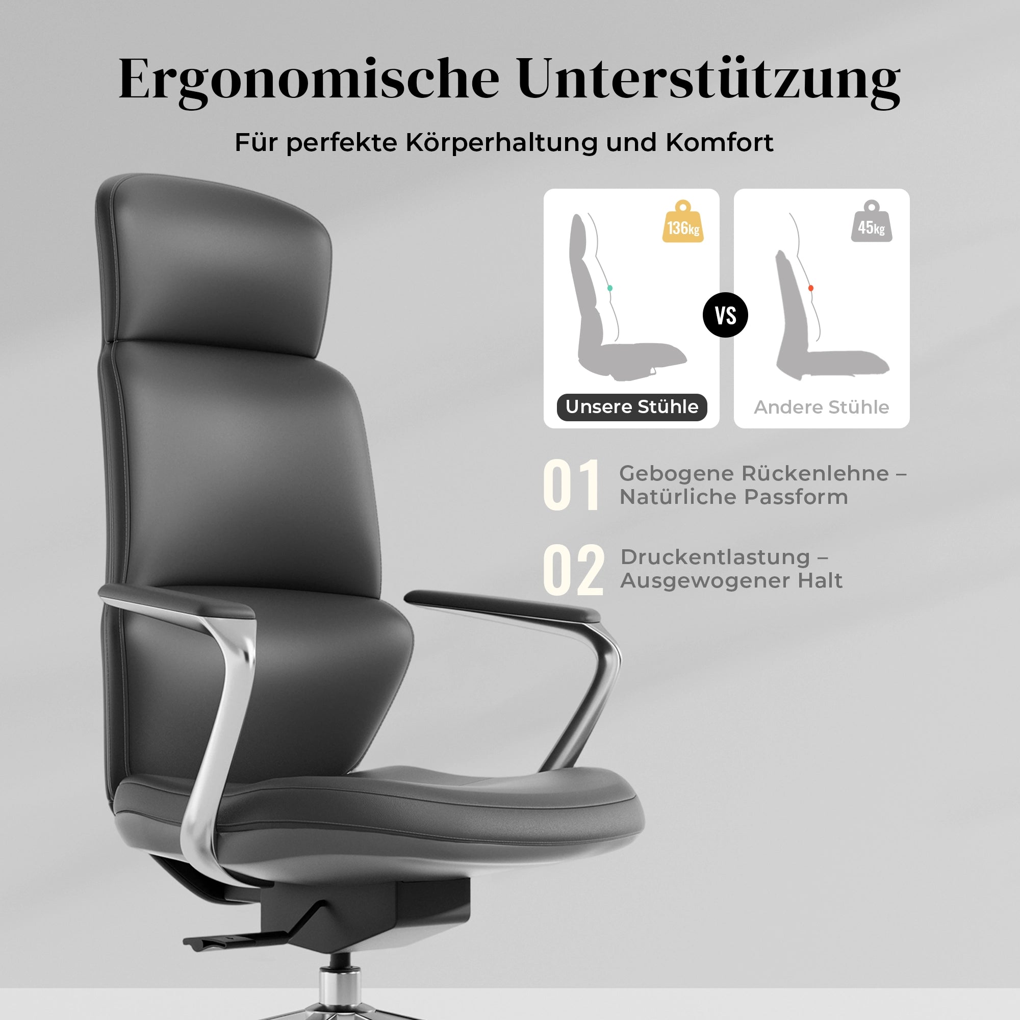 Nolan Lederstuhl mit klassischem Design