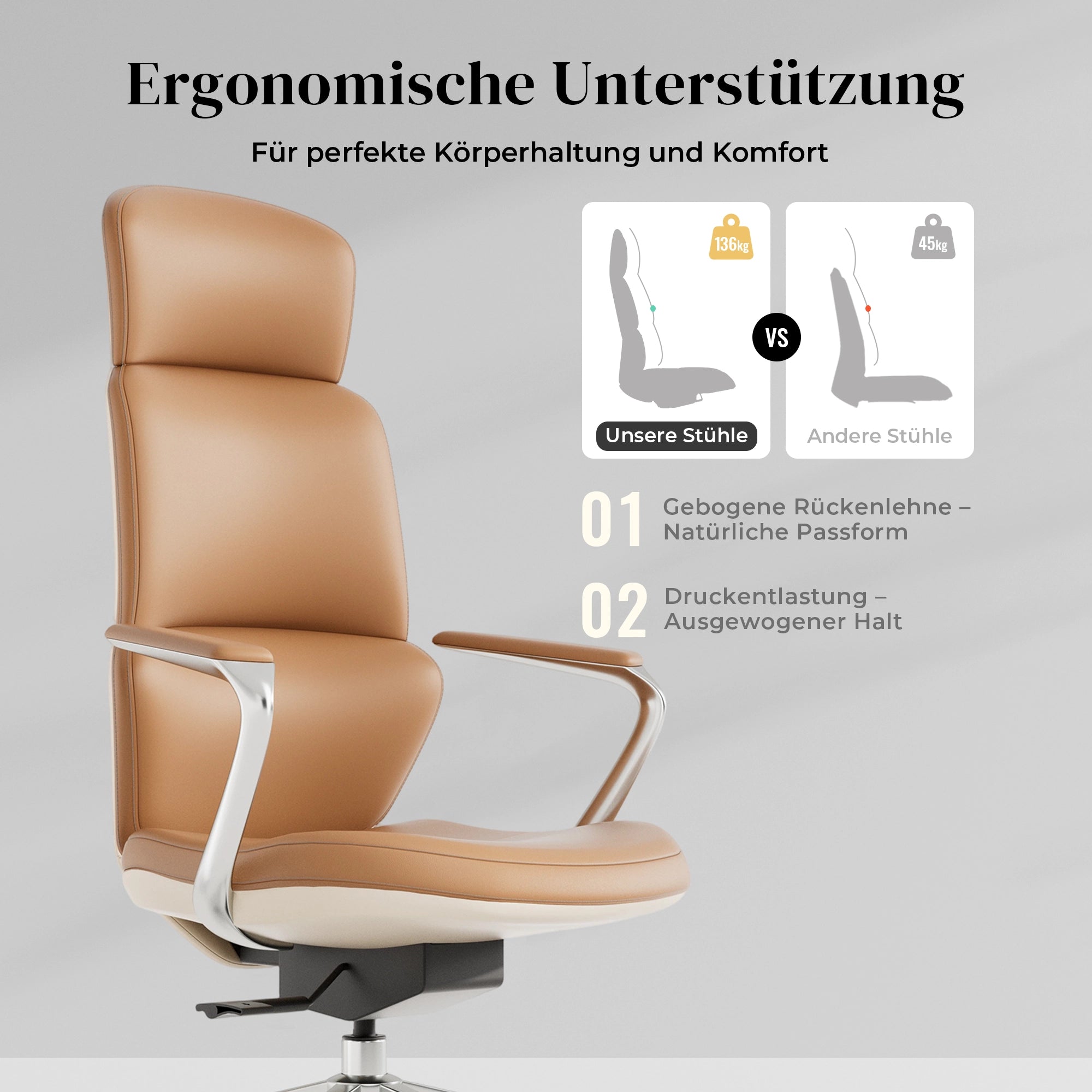 Nolan Lederstuhl mit klassischem Design