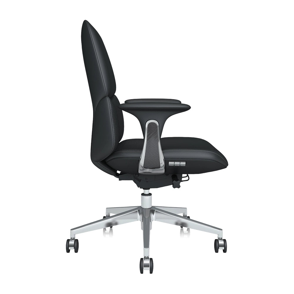 Nyla Mid-Back Lederstuhl mit einfacher Verstellung