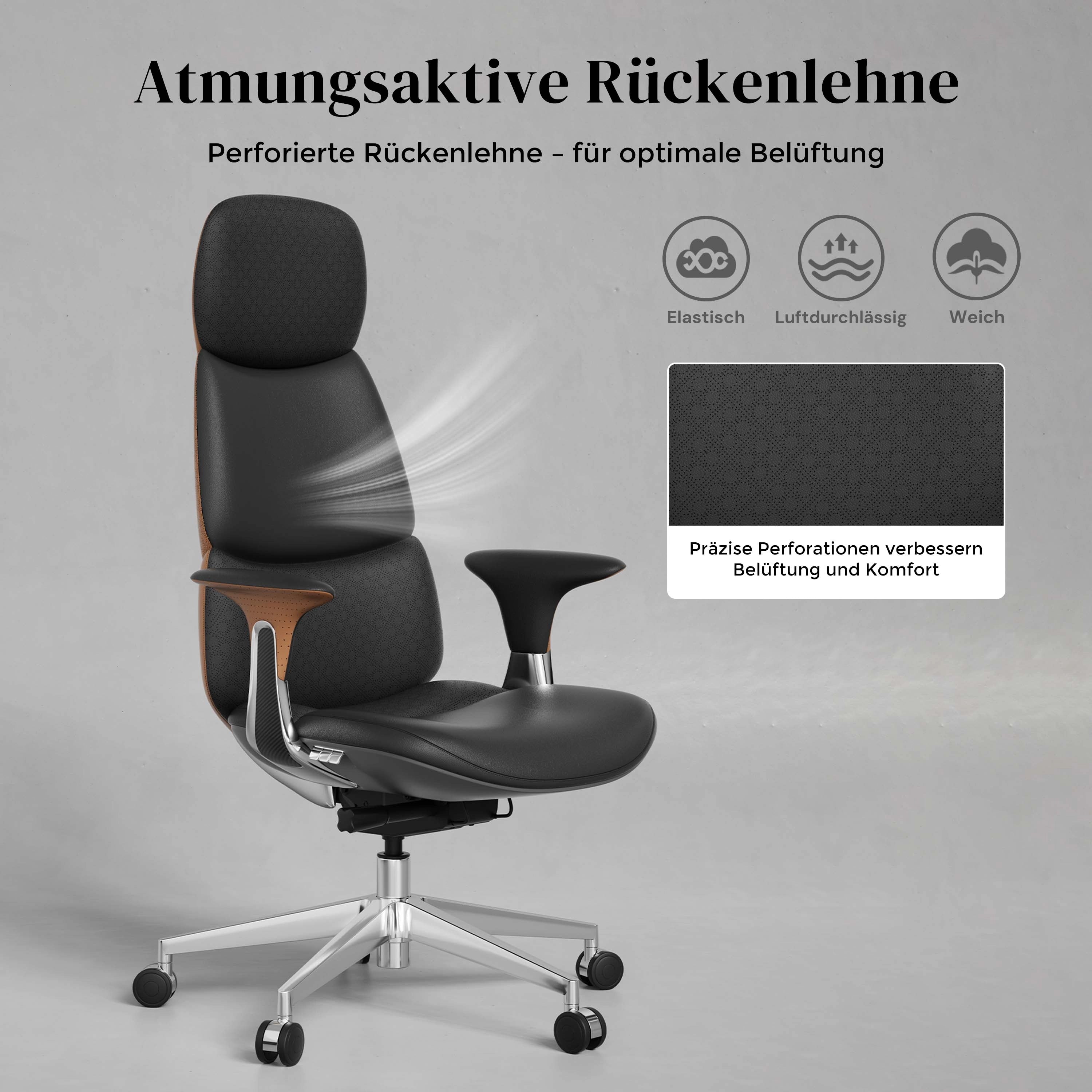 Nolan Lederstuhl mit klassischem Design