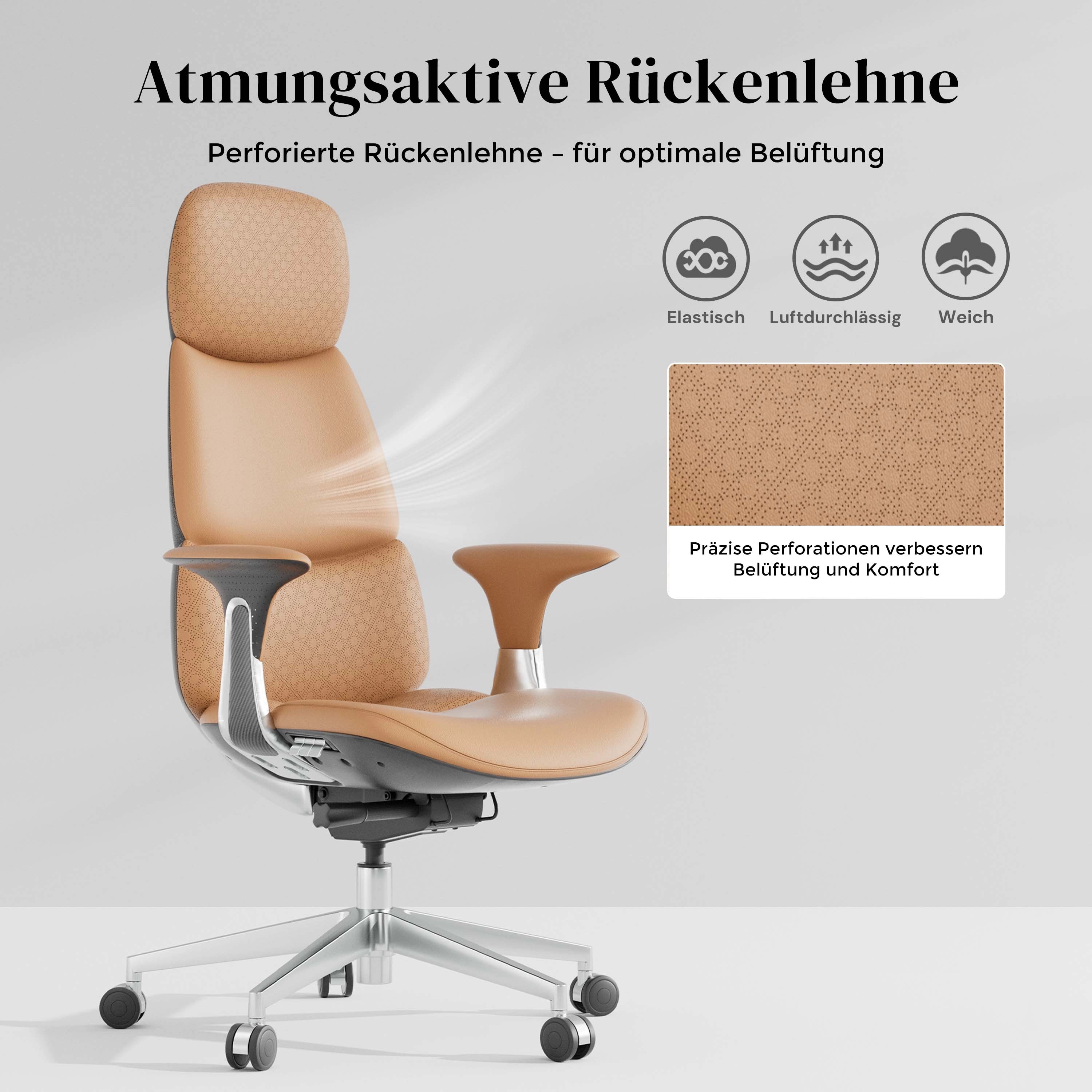 Nolan Lederstuhl mit klassischem Design