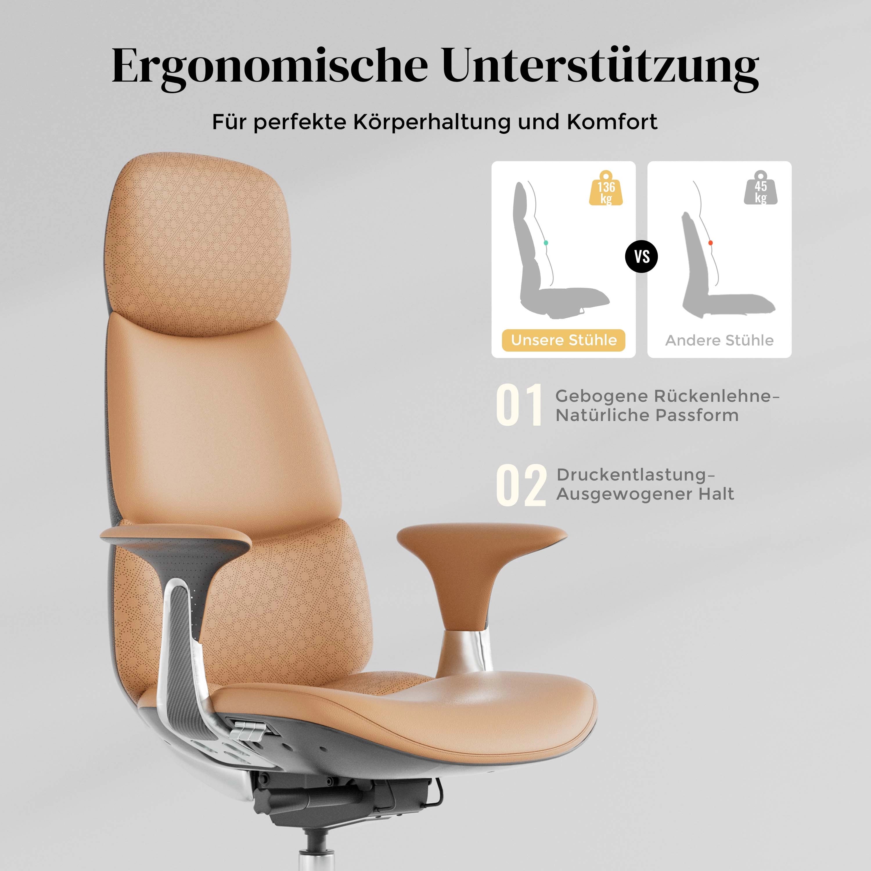 Nolan Lederstuhl mit klassischem Design