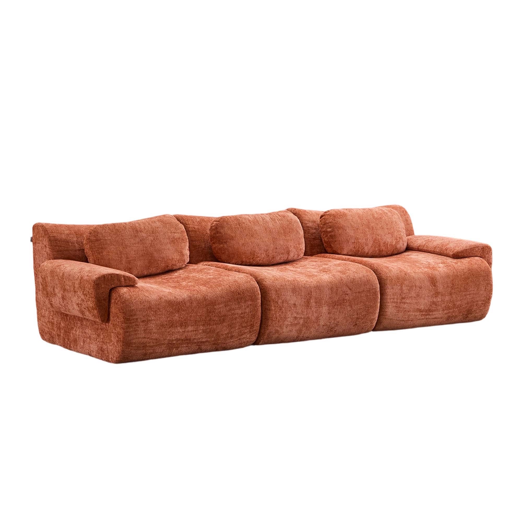 Nephele 3-Sitzer Komprimiertes Sofa mit Wellenform-Design