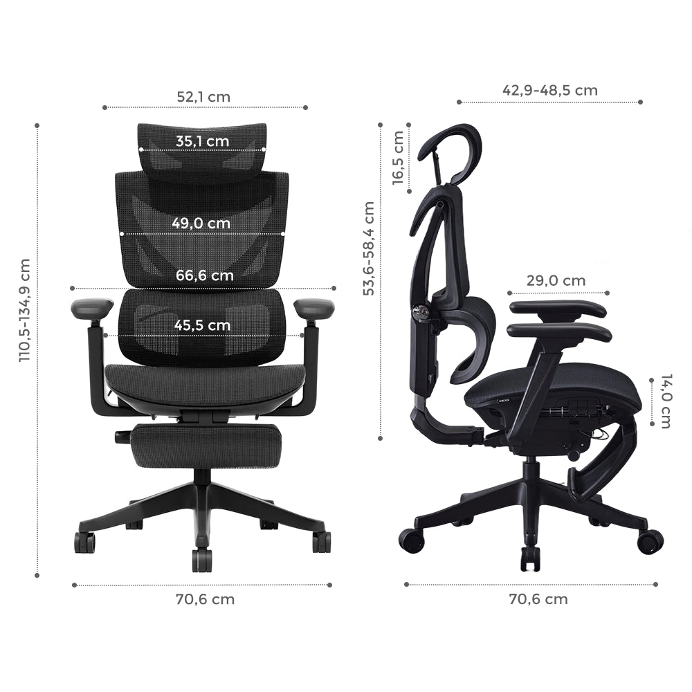 Welax - S7 Ergonomischer Bürostuhl mit Drei-Tasten-Verstellung