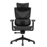 Ergonomischer Bürostuhl schwarz, geformte Sitzfläche und gepolsterte Rückenlehne