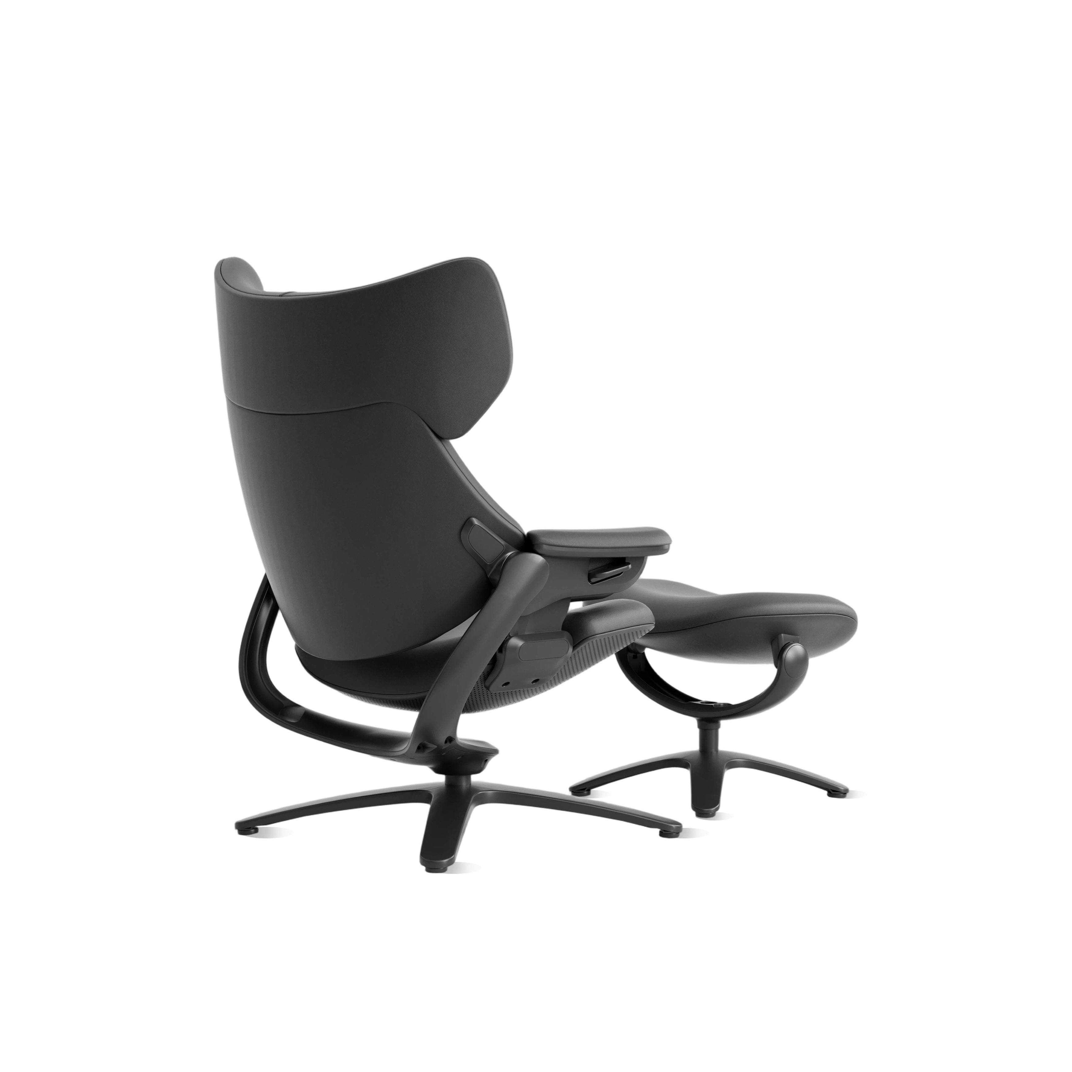 Miro Loungesessel mit Hocker und verstellbarer Kopfstütze