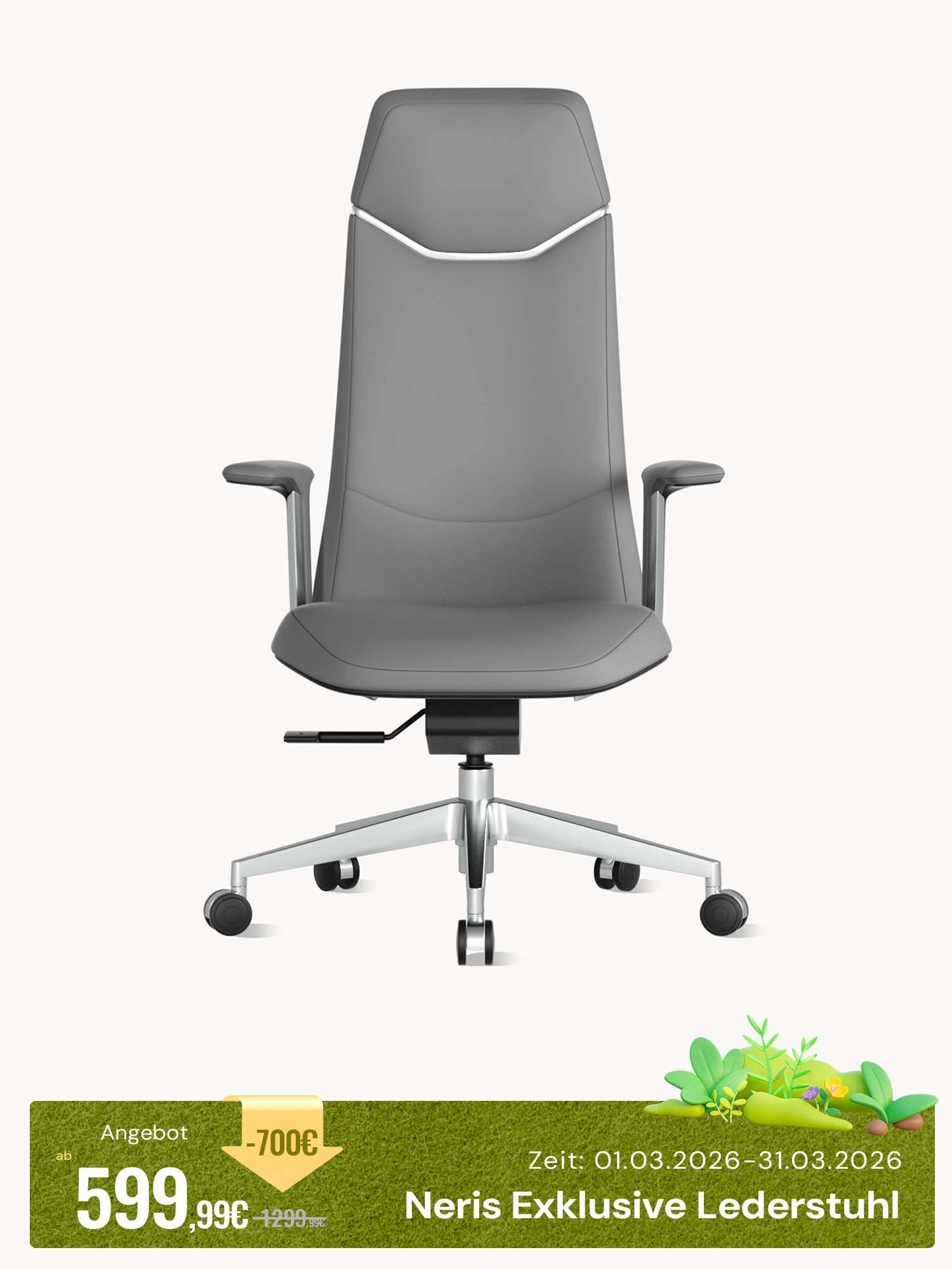 Neris Leder Bürostuhl mit bestem Preis-Leistungs-Verhältnis