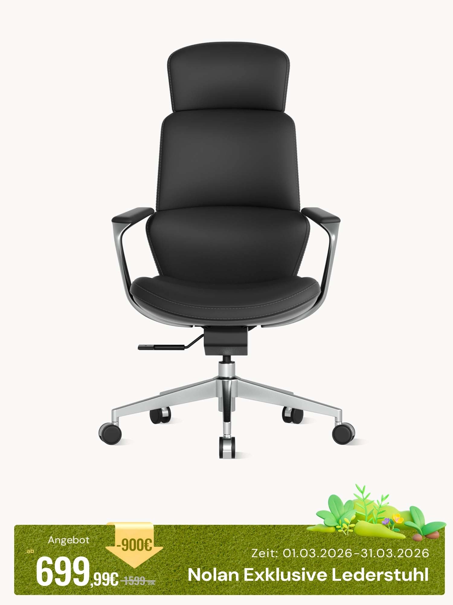 Nolan Lederstuhl mit klassischem Design