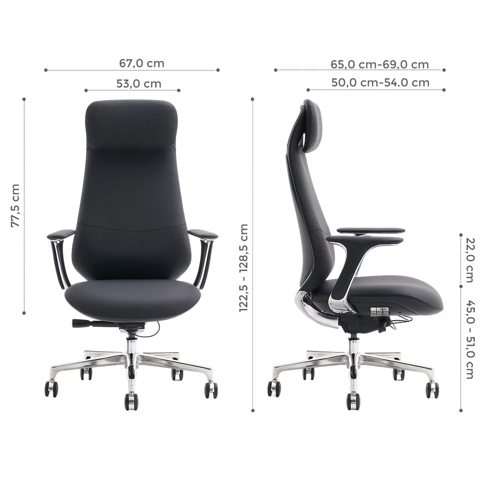 Neta Premium Lederstuhl mit Kopfstütze