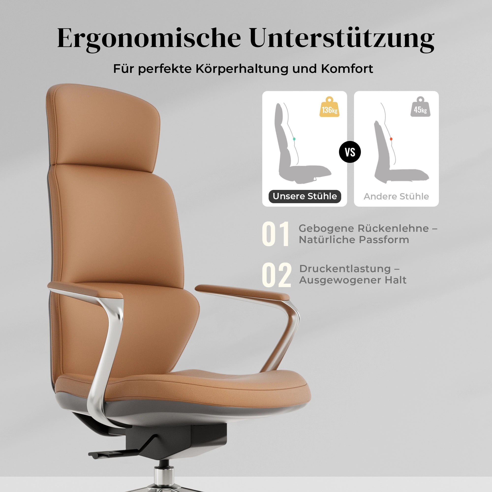 Nolan Lederstuhl mit klassischem Design
