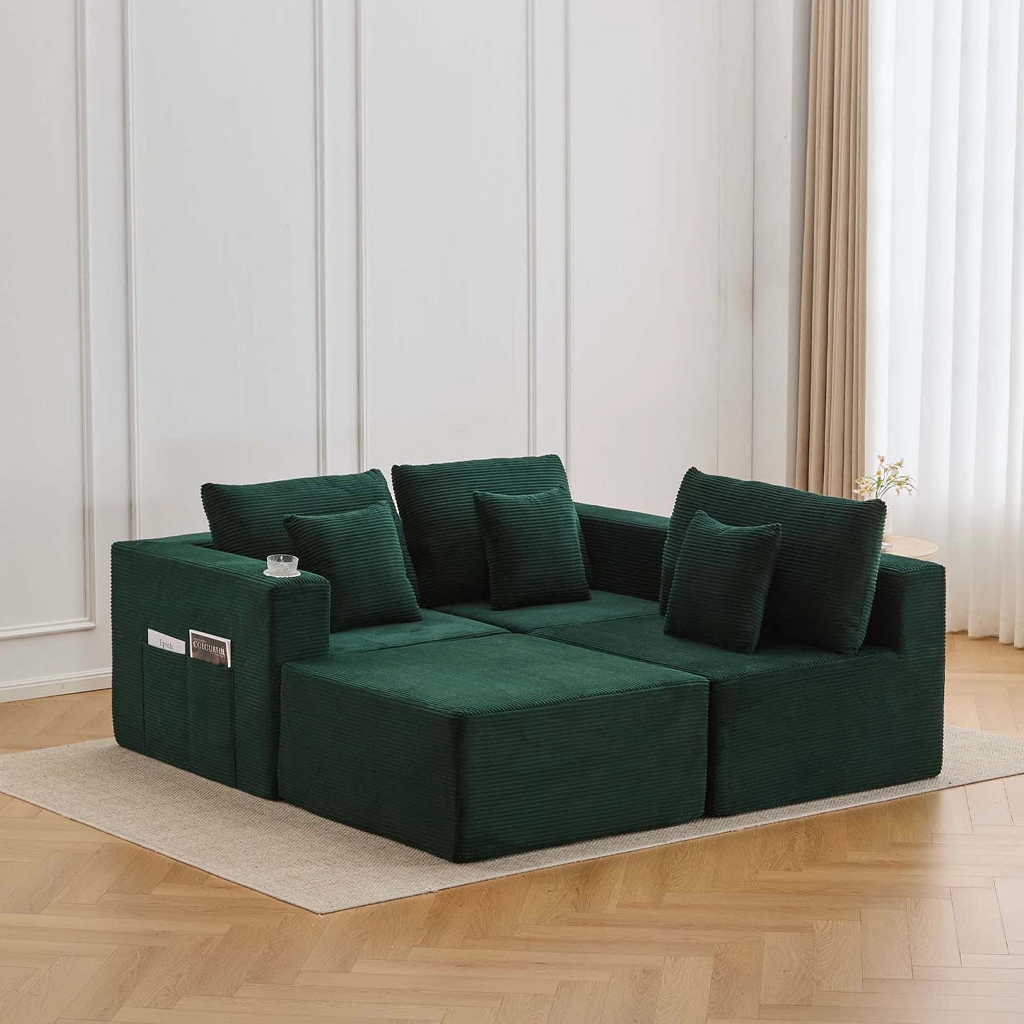 Hestia Komprimiertes Modulares Sofa mit Getränkehaltern & Stauraum