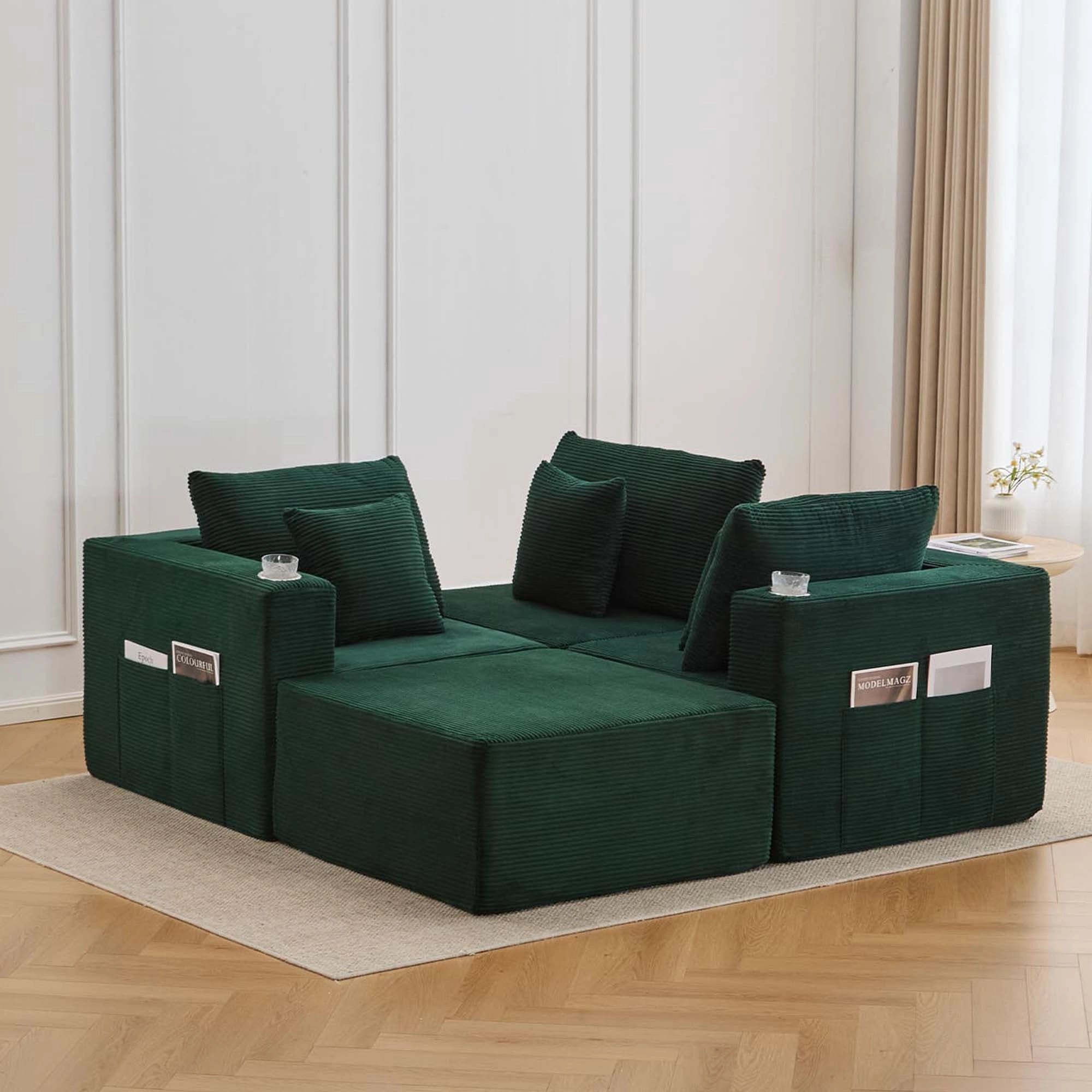Hestia Komprimiertes Modulares Sofa mit Getränkehaltern & Stauraum
