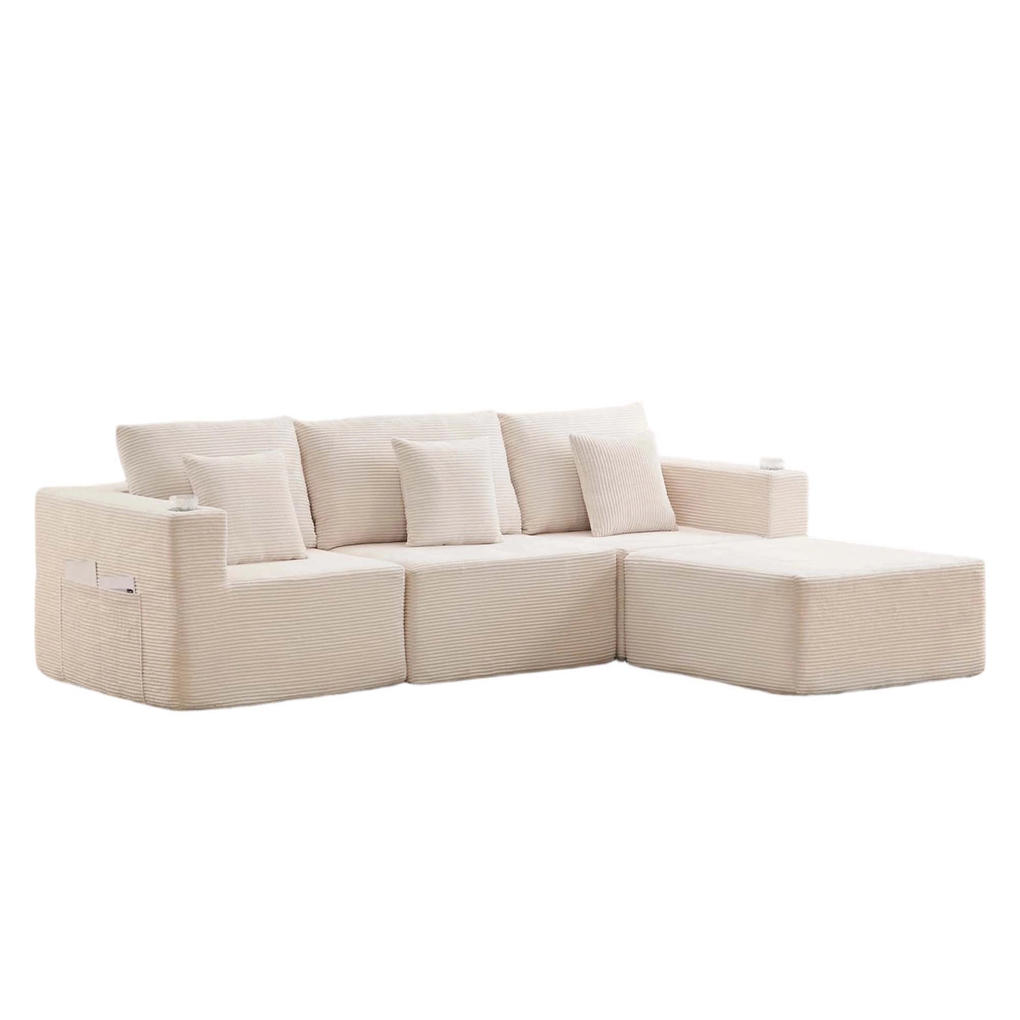 Hestia Komprimiertes Modulares Sofa mit Getränkehaltern & Stauraum