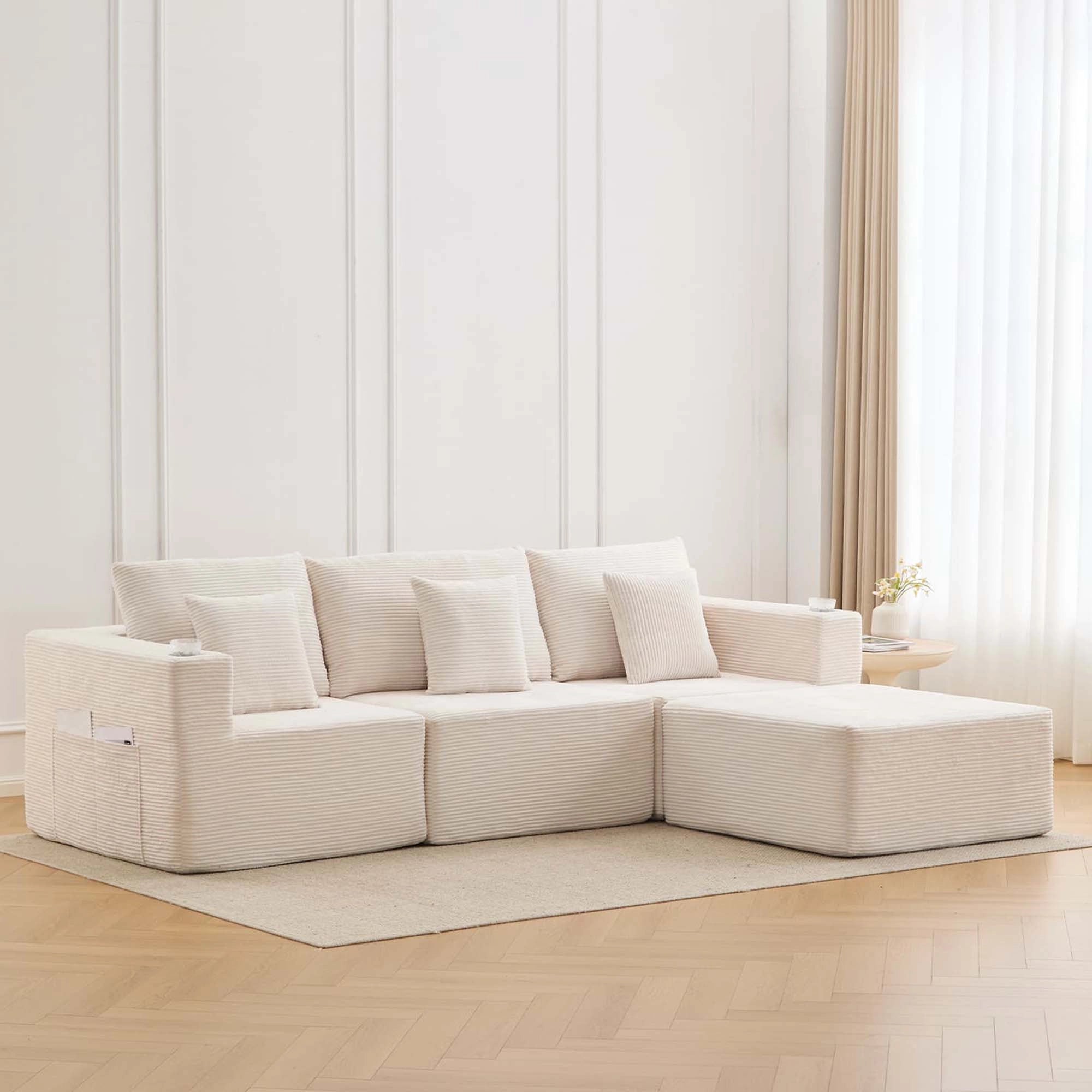 Hestia Komprimiertes Modulares Sofa mit Getränkehaltern & Stauraum