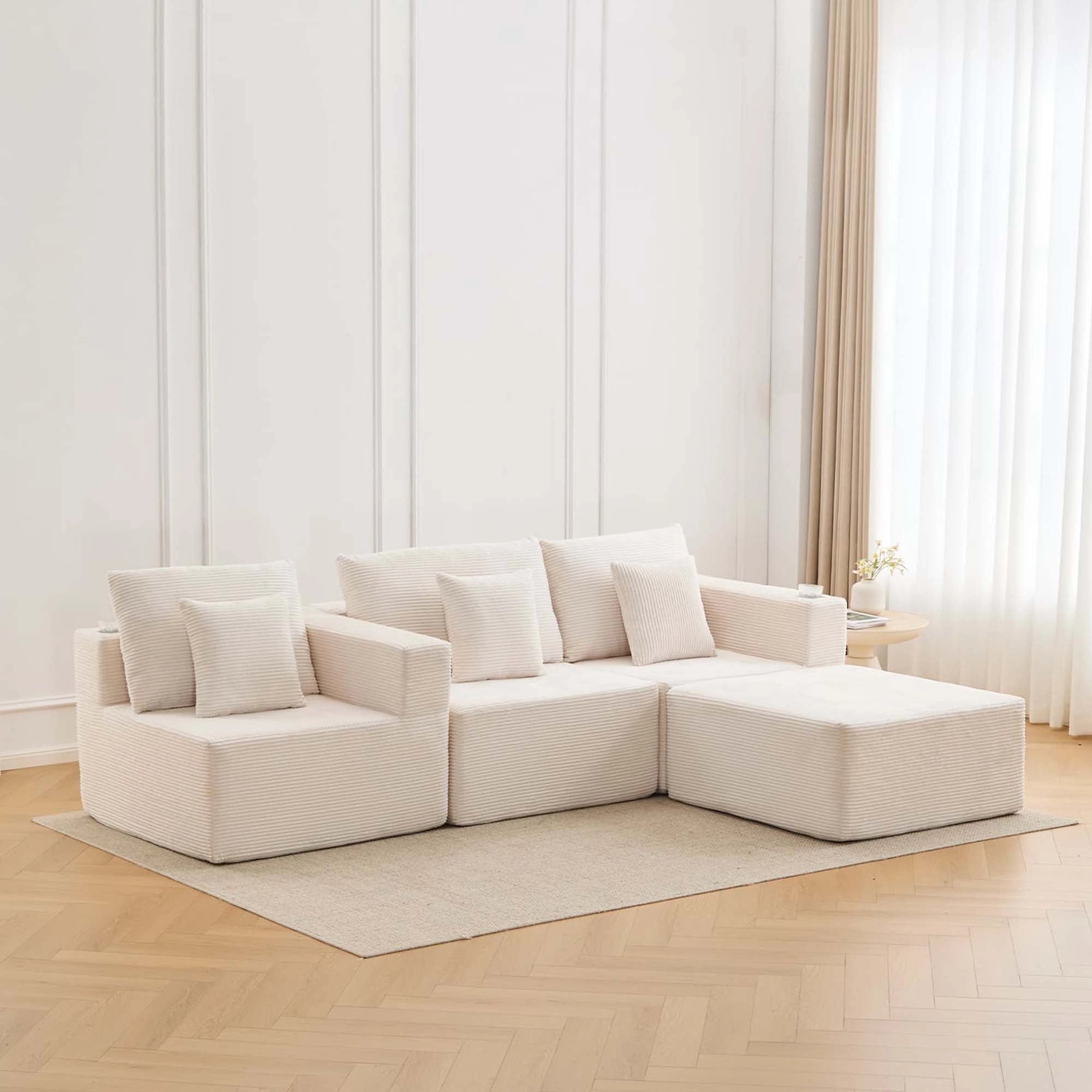Hestia Komprimiertes Modulares Sofa mit Getränkehaltern & Stauraum