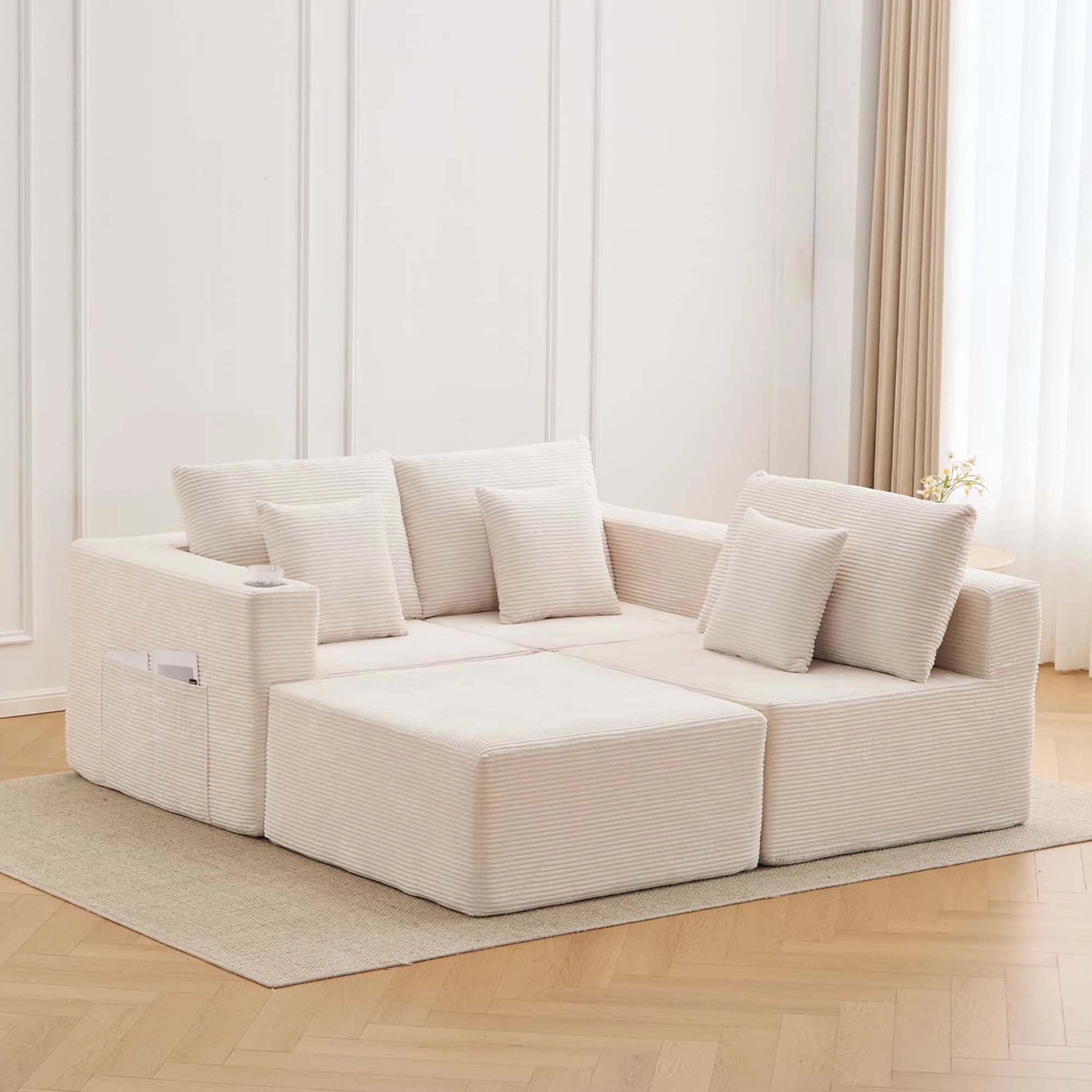 Hestia Komprimiertes Modulares Sofa mit Getränkehaltern & Stauraum