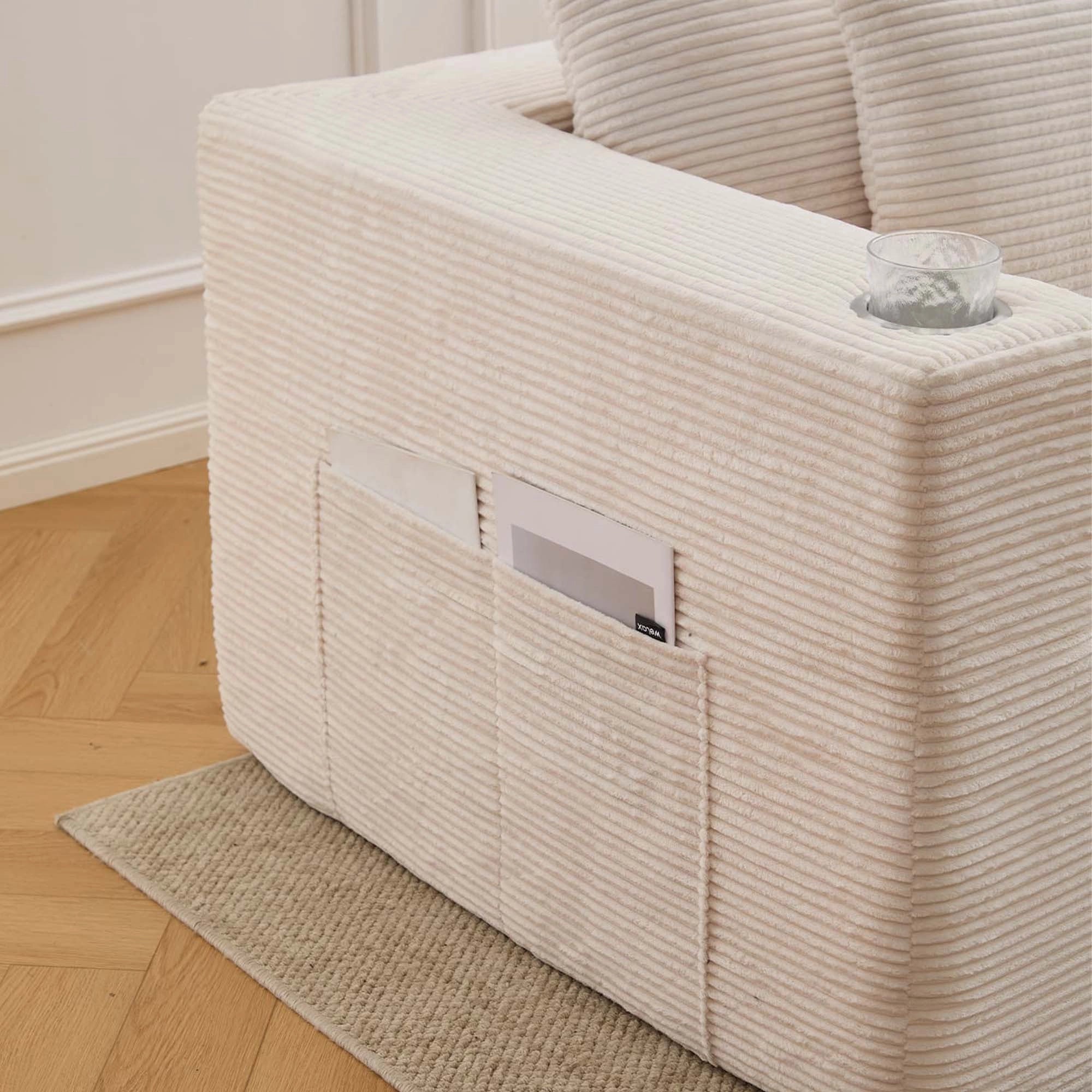 Hestia Komprimiertes Modulares Sofa mit Getränkehaltern & Stauraum