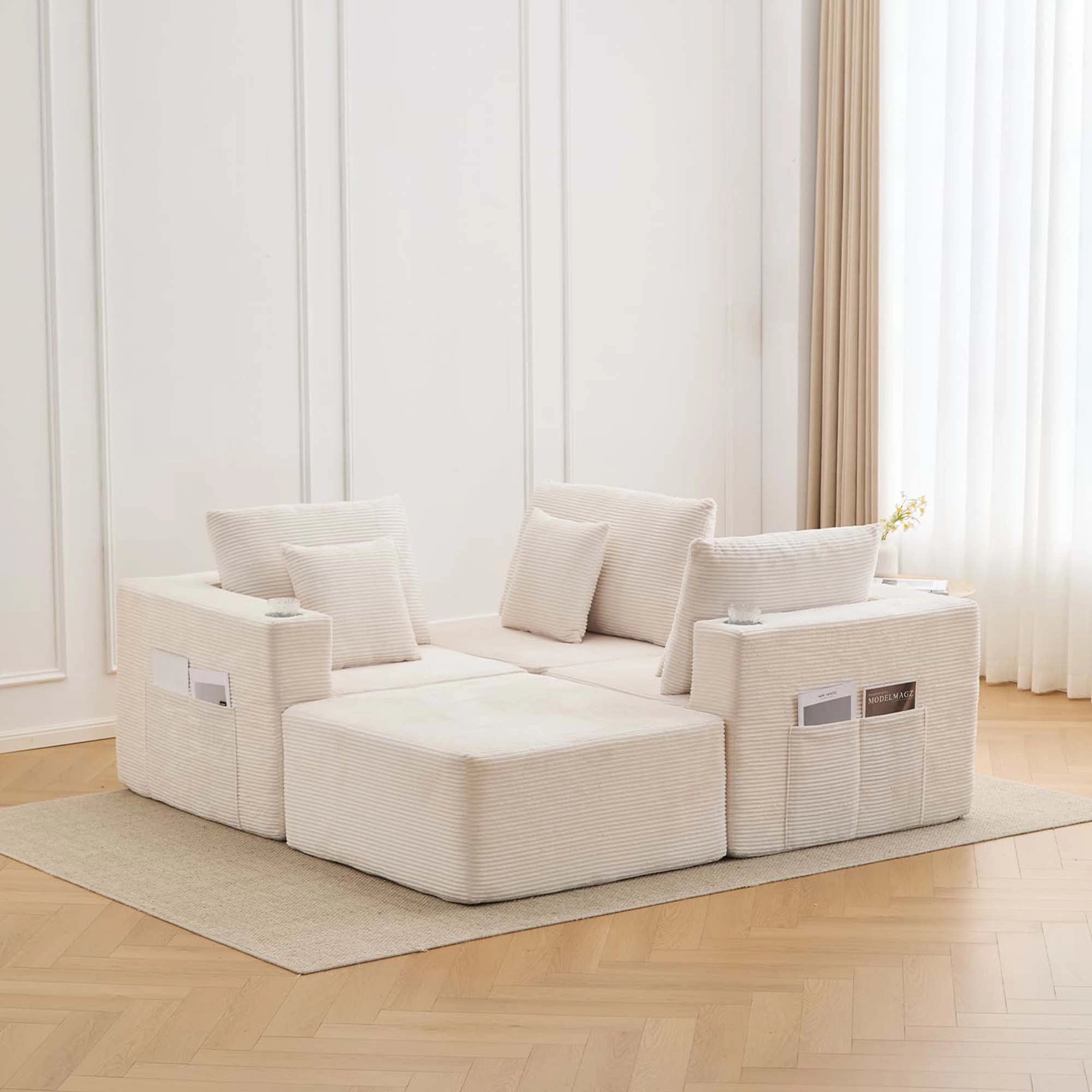 Hestia Komprimiertes Modulares Sofa mit Getränkehaltern & Stauraum