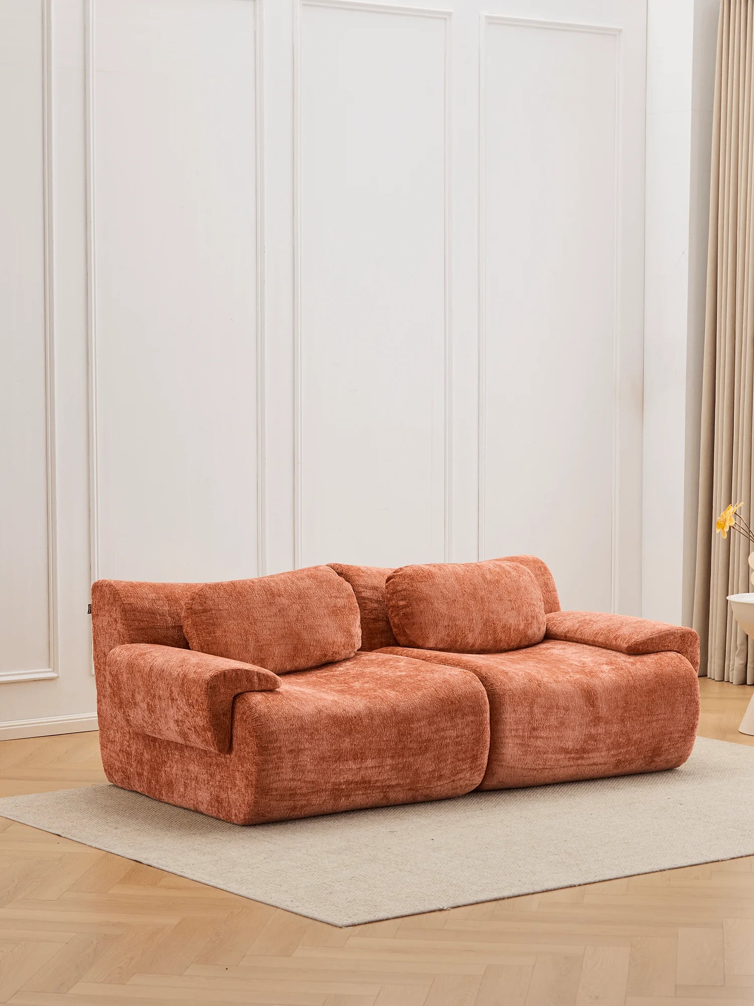 Nephele 2-Sitzer Komprimiertes Sofa mit Wellenform-Design