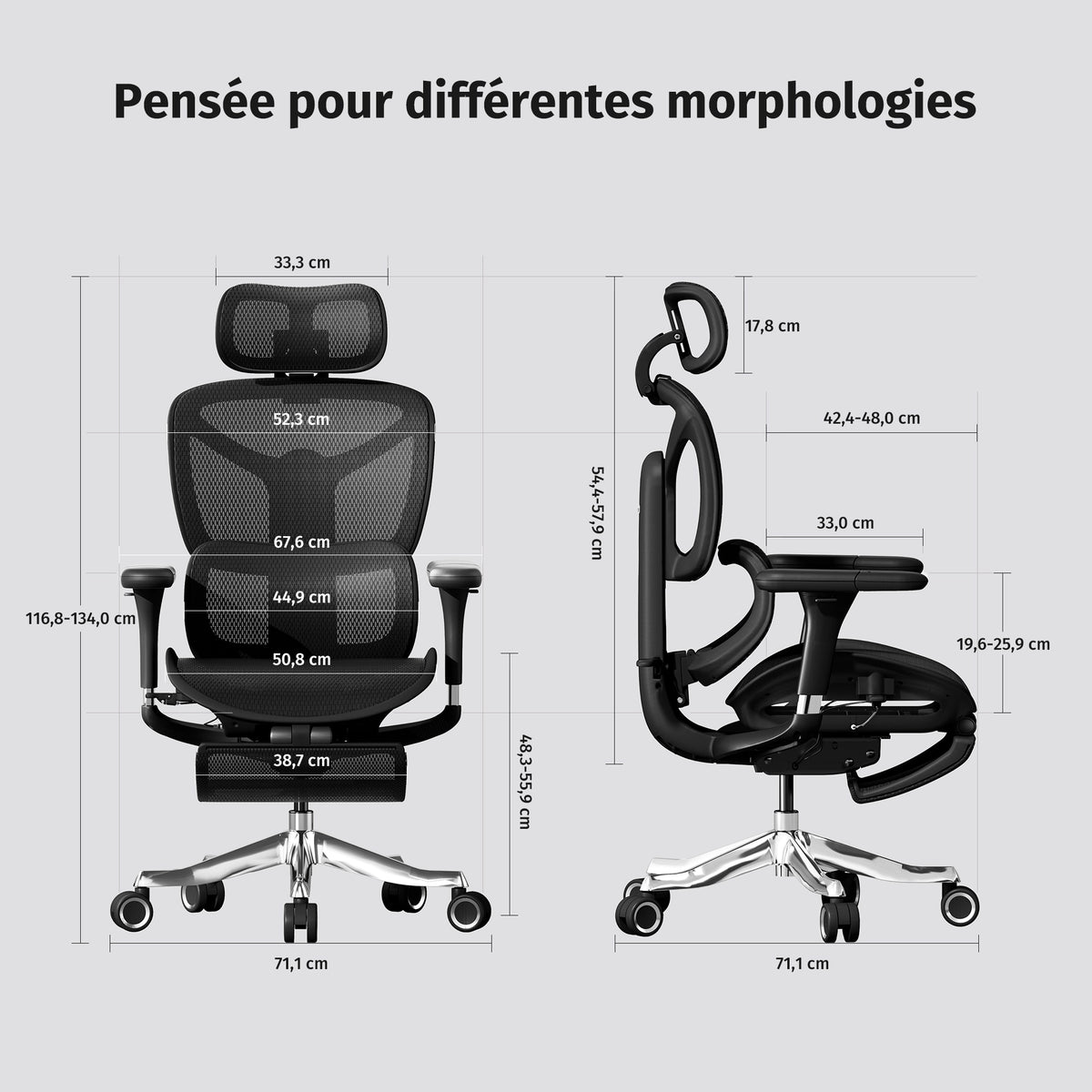 Welax - S9 Pro Ergonomischer Bürostuhl mit Ein-Tasten-Verstelluung