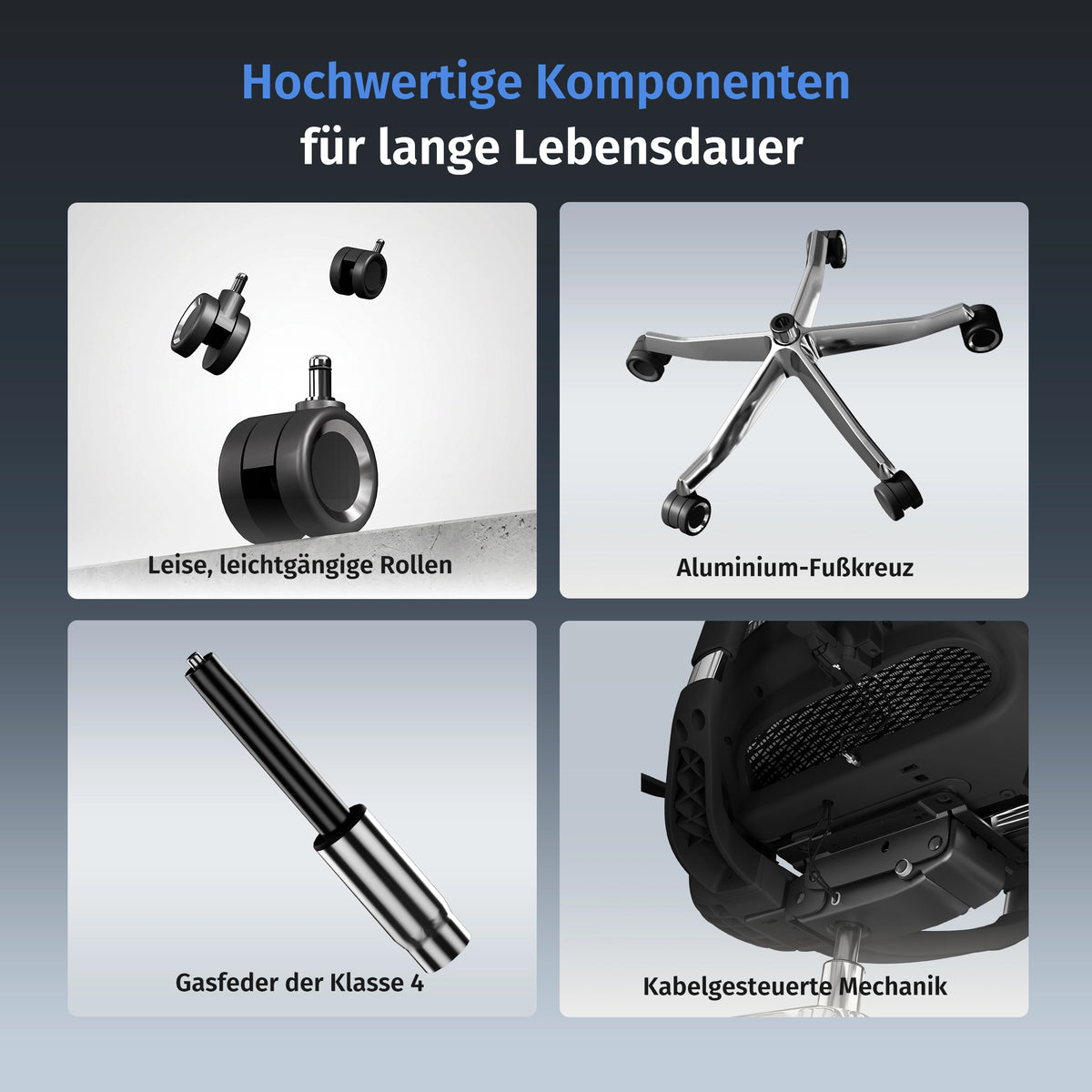 Welax - S9 Pro Ergonomischer Bürostuhl mit Ein-Tasten-Verstelluung