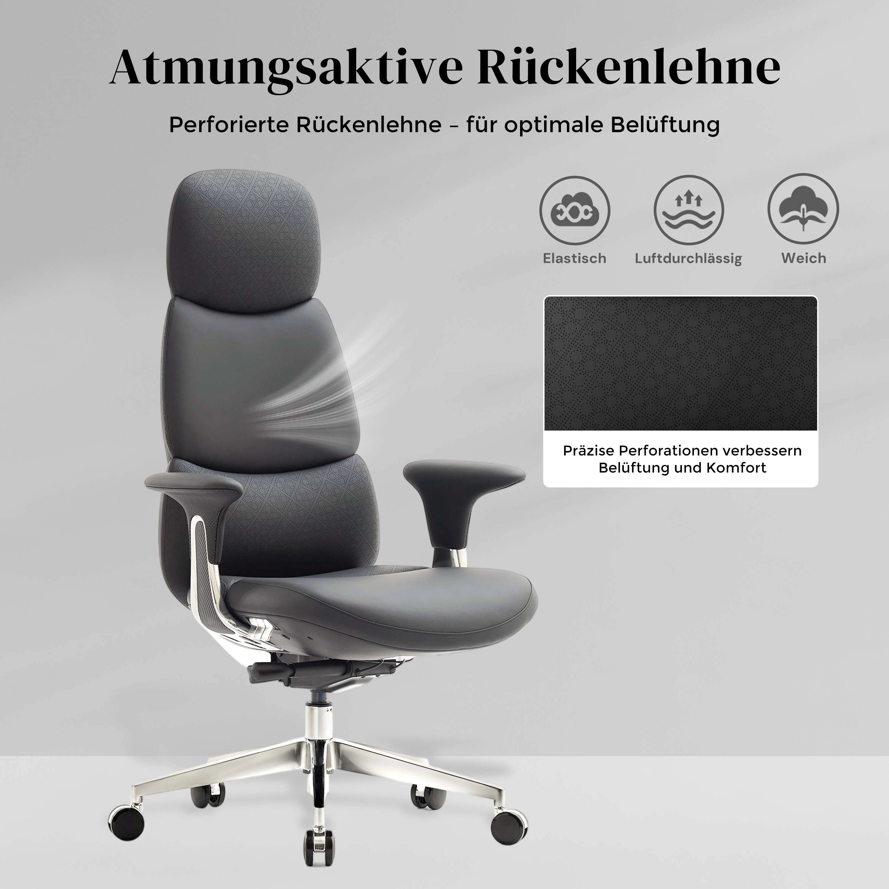 Nolan Lederstuhl mit klassischem Design