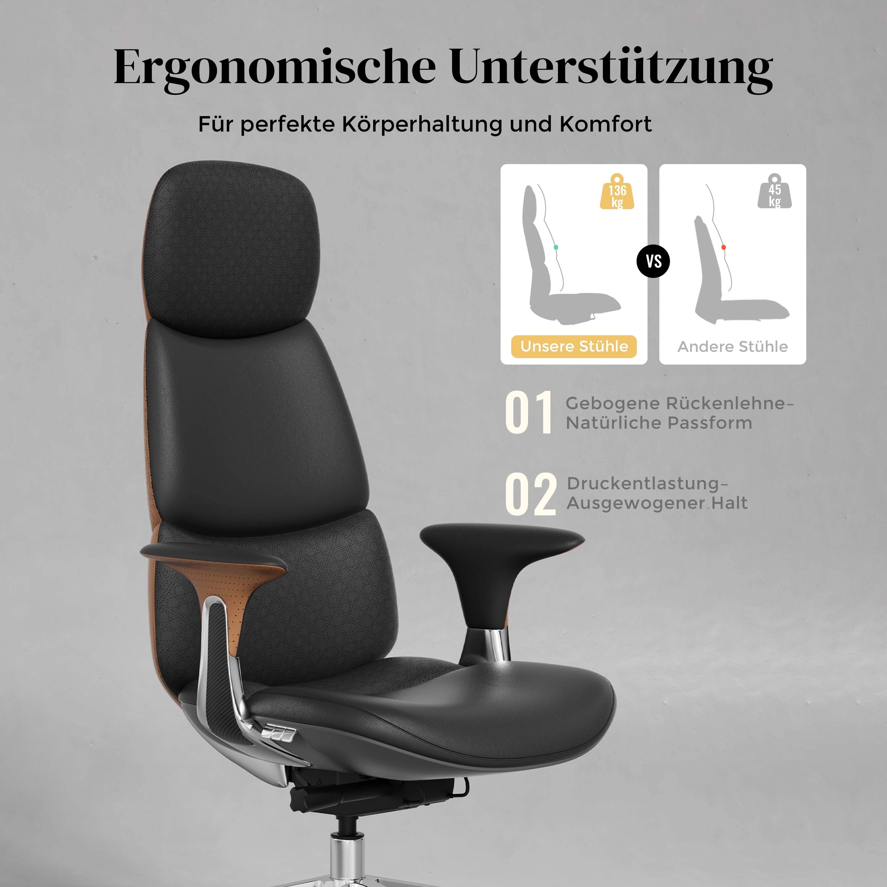 Nolan Lederstuhl mit klassischem Design