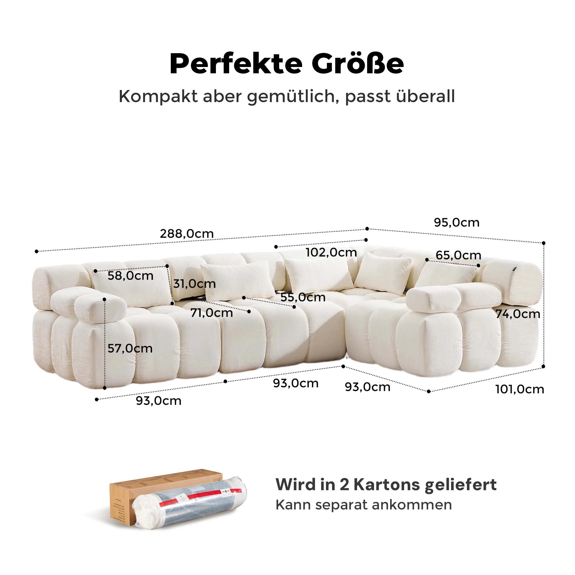 Dionysus 4-Sitzer Luxus-Design Komprimiertes Sofa