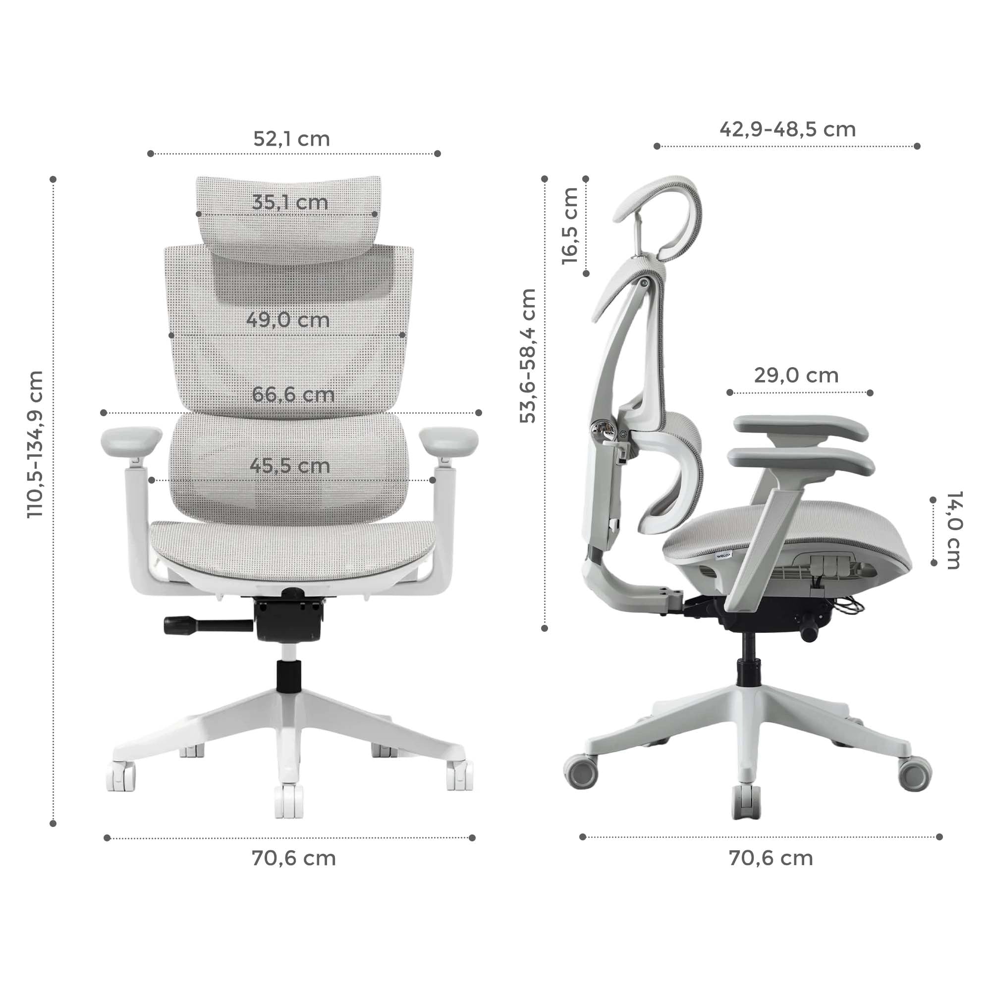 Welax - S7 Ergonomischer Bürostuhl mit Drei-Tasten-Verstellung