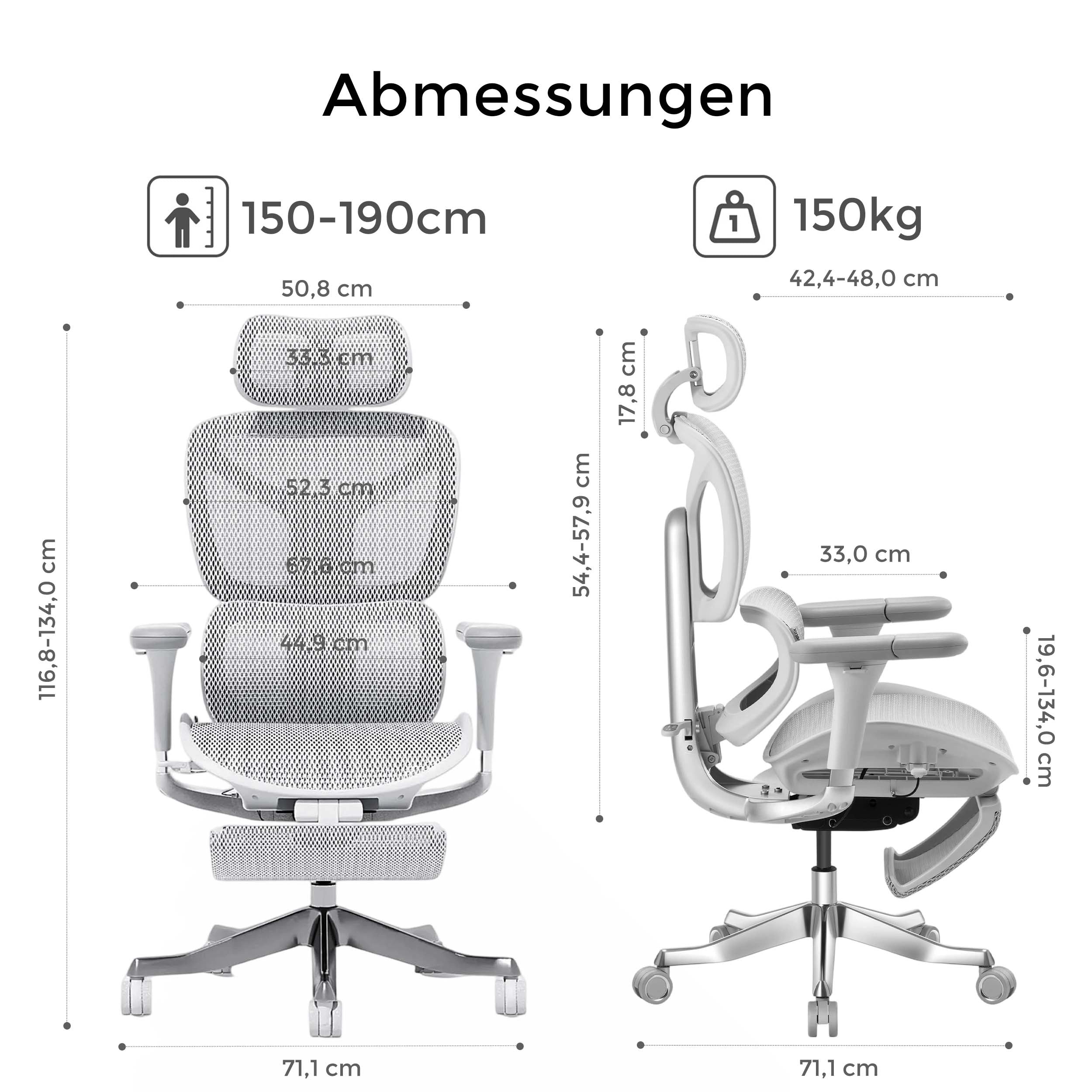 Welax - S9 Pro Ergonomischer Bürostuhl mit Ein-Tasten-Verstelluung