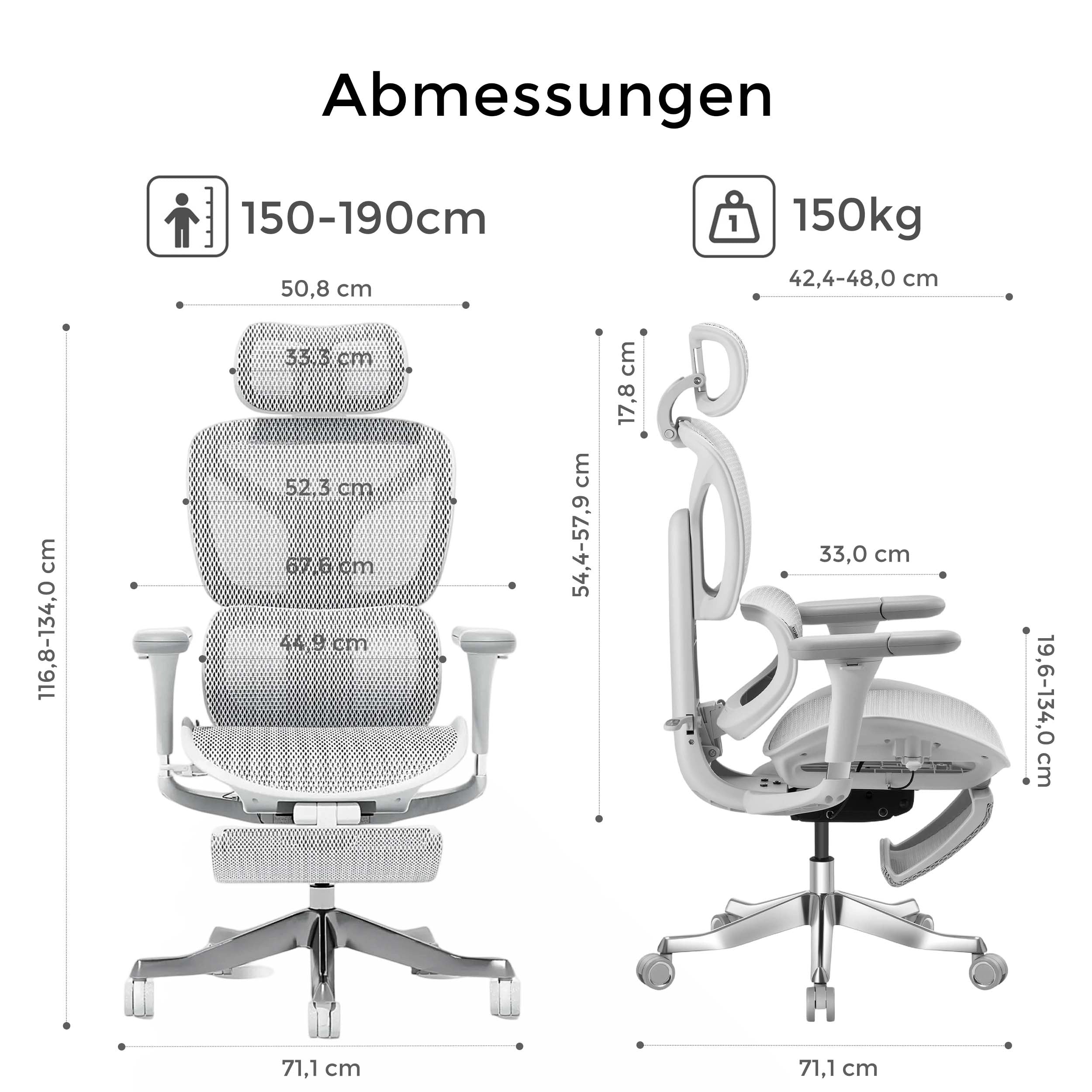 Welax - S9 Pro Ergonomischer Bürostuhl mit Ein-Tasten-Verstelluung