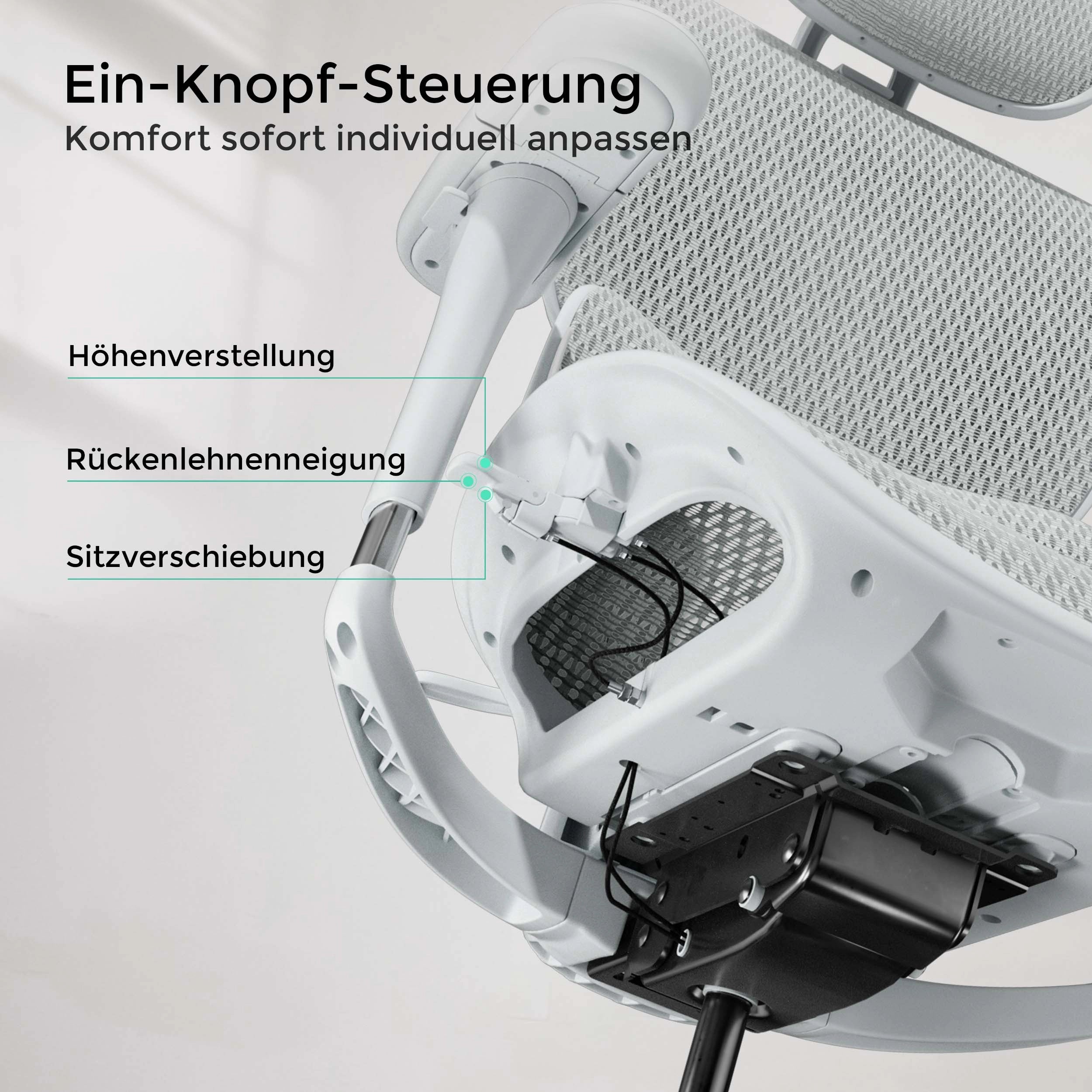 Welax - S9 Pro Ergonomischer Bürostuhl mit Ein-Tasten-Verstelluung