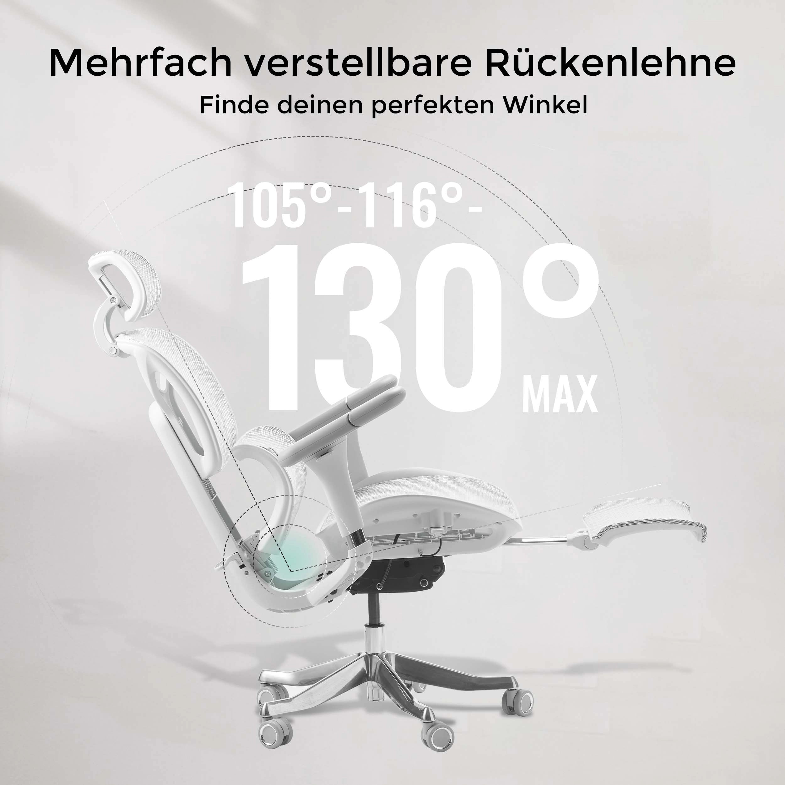 Welax - S9 Pro Ergonomischer Bürostuhl mit Ein-Tasten-Verstelluung