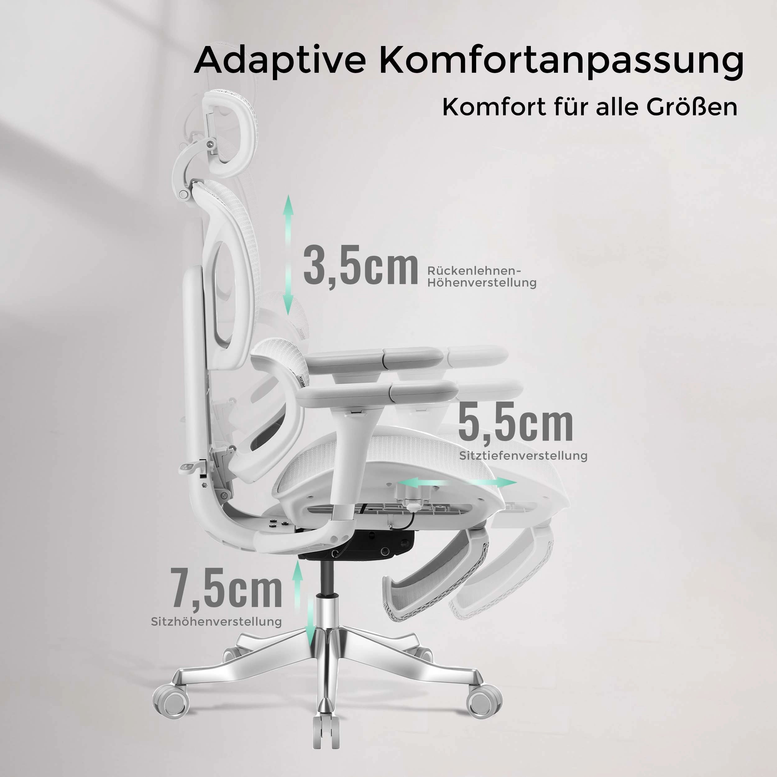 Welax - S9 Pro Ergonomischer Bürostuhl mit Ein-Tasten-Verstelluung